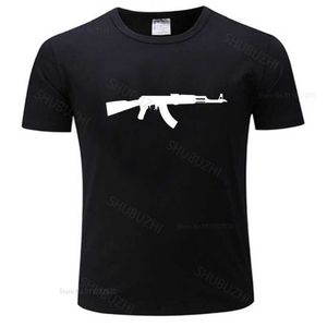 Erkek Tişörtler Sıcak Satış Erkek Tişörtü Tişört Yaz Pamuk Tshirt AK-47 Kalashnikov AK47 T-Shirt Sticker Bom Sticker G230303