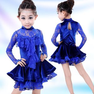 Stage Wear Vestito da ballo latino per ragazze Vestido De Baile Latino Costumi per bambini Abiti da pratica / competizione Salsa Ramba Tango DancewearStage