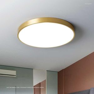 Luzes de teto Modern Copper LED luminárias luminárias nórdicas diminuem para o quarto da sala de estar corredor de cozinha