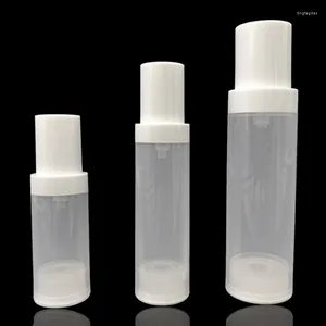 Lagerflaschen 50 teile/los 30 ml 50 ml 100 ml Peeling Lotion Flasche PP Kunststoff Transparente Vakuum Presspumpe Kosmetische Unterabfüllung 1 unze 2 unze 3 unze