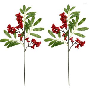 Dekorative Blumen, 5 Stück, Weihnachtsdekoration, künstliche rote Frucht, Bayberry, nordamerikanische Stechpalme