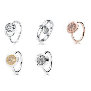 925 Silber Frauen Fit Pandora Ring Original Herz Krone Mode Ringe Charms Diy Runde Form Logo Kristall Cz Finger