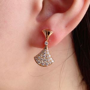 BUIGARI Diva Small skirt series series designer dangle earrings for woman diamond official reproductions Gold plated 18K fashion anniversary gift 036