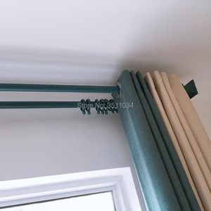 Home Decor Other American Aluminum Peacock Blue Color Alloy Square Single Curtain Rod Track Rome Bar European Rail Rack French Style