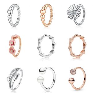 925 Silverkvinnor Fit Pandora Ring Original Heart Crown Fashion Rings Lucky Rep Ring Charms Rose Gold Flower Surround Crystal Arrow Finger