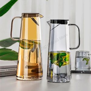 Garrafas de água 18L Glass de vidro com alça de alça Resistência de calor Largecapacity Largecapacity Tea Bottle Bottle Jug Amber cinza 230303