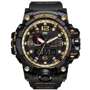 Нарученные часы мужчины модные повседневные Quartz Digital Dual Time Sports Watch Watches Hronograph Waterproof Relogio Masculino 7421