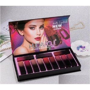 Глосс губ new Hudmoji 12 Colors Hudamoji Matte Paltice Palette Cream Makeup Longlasting Cosmetics Limited Edition Drop Delivery Hea dhq6t