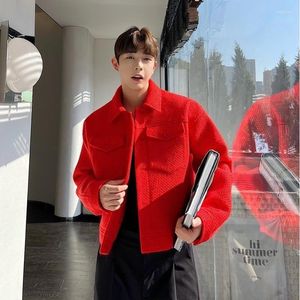 Men's Jackets Senior Handsome Spring Men Coat Chest Pocket Buttons Short Jacket Autumn Date Dinner Party Banquet Trend Streetwear