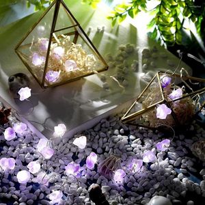 Strängar USB -batteridriven koppartråd Fairy Light Decoration 30LED Natural Crystal Stone String Lights White for Christmas Party