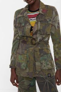 Jackets femininos 2023 Camuflage Print Coat