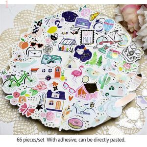 Gift Wrap 66st Europe America Style Paper Stickers Set Die Cut for DIY Scrapbooking Gold Foil Sticker Kit Card Making S083