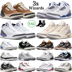 3 3s Mens Basketball Shoes Wizards Archaeo Brown A Ma Maniere Desert Elephant Muslin Racer Blue Cardinal Red Black Cat Neapolitan Men Women Sports Trainers Sneakers