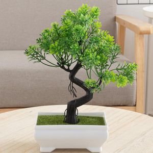 Dekorativa blommor Bonsai Artificial Plant Simulation Potted Small Pine Tree Home Living Room El Welcome Garden Party Green Decoration