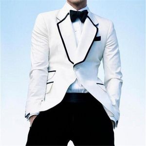 Abiti da uomo Stile gentiluomo Estate Uomo per smoking da matrimonio Masculino 2 pezzi (giacca pantaloni cravatta) Abito su misura ultimo design