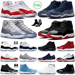 Cherry 11 Basketbol Ayakkabıları 11S Gece Yarısı Donanma Hayvan İçgüdüsü Yetiştirilmiş Jubilee Jumpman Reçel Kapağı ve El Kıyafet Narenciye Serin Gri yetiştirilmiş Saf Menekşe Erkek Kadın Trailler Uzay