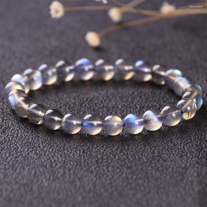 Strand Natural High Quality Stone Gray Moonstone Beads Bracelet For Women Charm Bracelets Round Bead Quartz Crystal Jewelry Love Gift