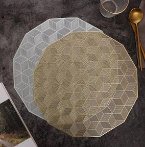 Mats Pads Placemat para mesa de jantar 6 peça de peça de decoração de matéria de padrão quadrado oco Wedding5410565