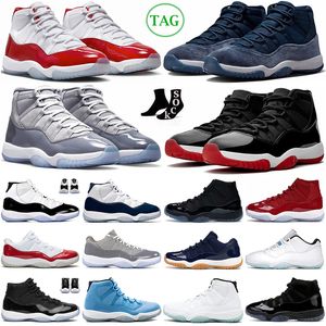 Cherry 11 Basketbol Ayakkabıları 11S Gece Yarısı Donanma Hayvan İçgüdüsü Bred Jumpman Jubilee 25. Yıldönümü serin gri gama mavi metalik gümüş erkek kadın eğitmenleri uzay