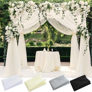 Party Decoration 10m X 48cm Wedding Organza Crystal Sheer DIY Flowers Arch Tulle Roll Backdrop Hanging Decor Supplies