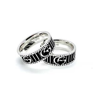 Factory wholesale 2023 New Luxury High Quality Fashion Jewelry for Silver Used Stereoscopic Double Gear Couple Ring Gift