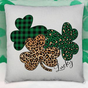 Pillow Holiday Linen Lucky Grass Case Irish National Day #t1p