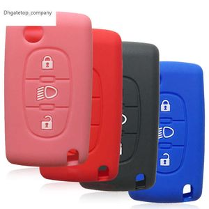 Key New Silicone Car Cover for Citroen C4 2008 Picasso Berlingo C3 C5 X7 Xsara C6 C8 Folding 3 Button Key Case Cover Protection