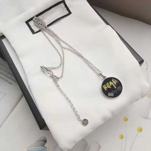 95% rabatt 2023 Ny lyxig högkvalitativ modesmycken för Sterling Silver Real Series Round Necklace för män och kvinnor tröja kedja personlighet kreativ gåva