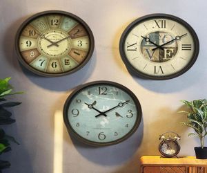 European Style Wall Clock Retro Fashion Creative Round Plastic Digital Reloj Pared Decorativo Home Decoration DJ60WC Clocks9131962