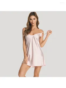 Indumenti da notte da donna in raso V profonda da donna in seta come un pigiama sexy Ghiaccio Casual Primavera ed estate Casa Divertente Lingerie Sling Camicia da notte da donna