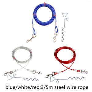 Dog Collars Pets Tie Out Cable And Stake Anti Wrap Knotting Wire Rope For Beach Yard