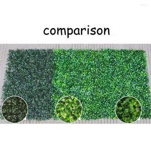 Decorative Flowers Artificial Plant Wall Lawn Green Planting Background Decoration Image Plastic Fake Grass Flower Fall Decor Dropship