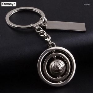 Keychains 360 Rotating Football Tennis Basketball Keychain Car Key Chain Ring Plant For Promotional Gift Wholesale K1008Keychains Fier22