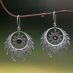 Dangle Earrings & Chandelier Retro Hinduism Shiva Fire Exaggerated Statement Silver Color Drop India Tribal Egypt Nepal Gypsy JewelryDangle