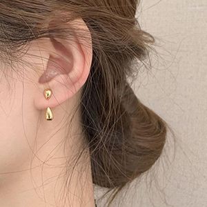 Stud Earrings Personality Gold Silver Color Oval Double Water Dot For Women Goth Back Style Earring Korean Fashion Jewelry