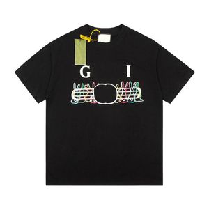 メンズTシャツイタリアスタイルサマーTミラノラグジュアリーGグラフィックラウンドレター通気性コットン耐久性コーチストリート