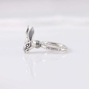 80% OFF 2023 New Luxury High Quality Fashion Jewelry for rabbit head men and women silver for lovers wind pair ring personality trend