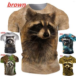 Men's T Shirts 3D Raccoon Printed Men/Women Summer Fashion Shirt Personality Cool Printing Graphic Unisex Short Sleeve T-shirt