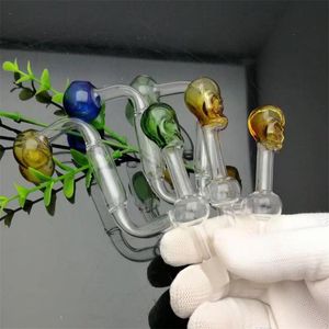 Rökande rör Skull Benfilterglas Bongs Oil Burner Glass