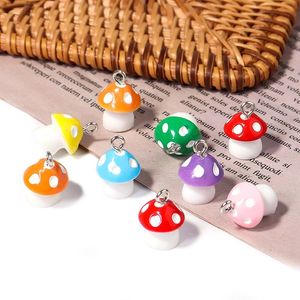 Charms 10st/parti 16x12mm färgglad svamp för smycken som gör akrylhänge DIY örhängen halsband Tillbehör grossentcharms