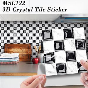 Wall Stickers Mosaic Tile Sticker 3D Self-Adhesive Removable Paper DIY Craft Decoration For Kitchen Bathroom DSD666