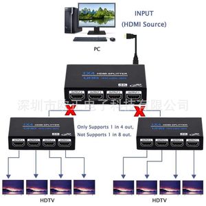 HDMIディストリビューター1 in 4 OUT 4K * 2K 1 in 4 HDスイッチャー4Kスプリッタースクリーンスプリッター1 4インチ