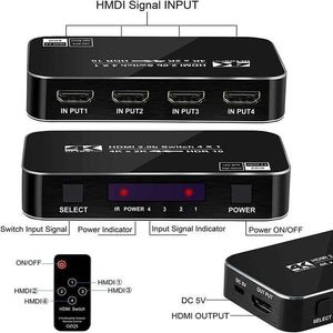 HD 4Port HDMI Switch 4in och 1out HDR10 HDCP2.2 4K60Hz HDR