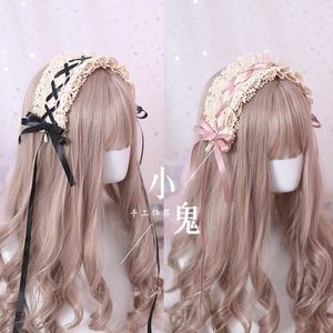 Máscaras de festa garota macia garoto de arco de arco de arco lolita banda de cabelo vintage japão empregada cosplay de cosplay doce princesa de cabelo acessórios para cabelo