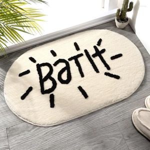 Mattor Styling Letter Design Bath Enter Foot Mat Hallway Porch Area Mattor för hemmet vardagsrum som inte slipper dörrmattor suger vattenmatta