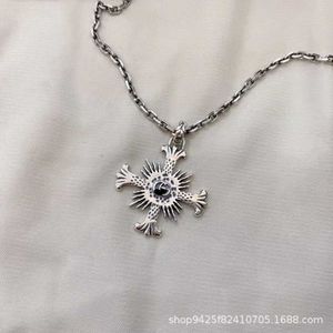 Factory wholesale 2023 New Luxury High Quality Fashion Jewelry for Antique new Silver Carved hollow cross necklace for men and women