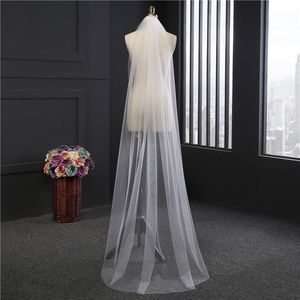 Bridal Veils Simple White Wedding Accessories 2M Long Veil With Comb Accessoires Mariage Voile