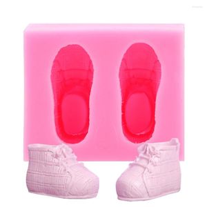 Stampi da forno Stampo per sapone Silicone Bakeware Fondente Zucchero Cioccolato Scarpe per bambini 3D Forma Torta Strumenti di decorazione fai da te