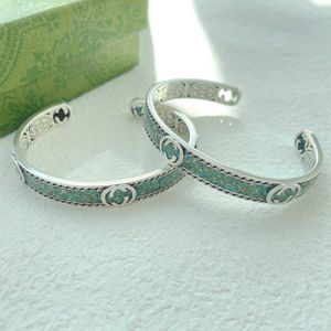 95% OFF 2023 New Luxury High Quality Fashion Jewelry for silver marble Enamel Bracelet with woven piping and interlocking double used hand jewelry couple