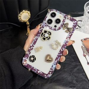 Custodie per cellulari alla moda per iPhone 17 16 15 15Pro 15ProMax 14 14Pro 14ProMax 13pro 13Promax copertura 12 11 XR Glitter Reno Stone Case Bling Shiney Cover